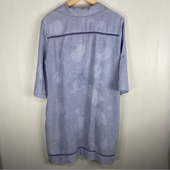 Cloth & Stone Tie Dye Beachy BOHO Flowy Popover Mini Dress Blue Size Medium - Picture 7 of 7
